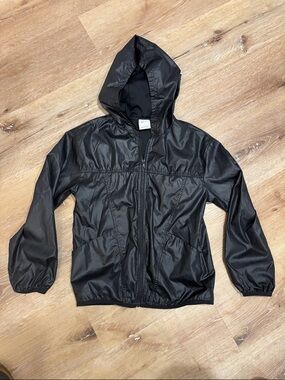Nike Kids Black Hooded Rain Jacket